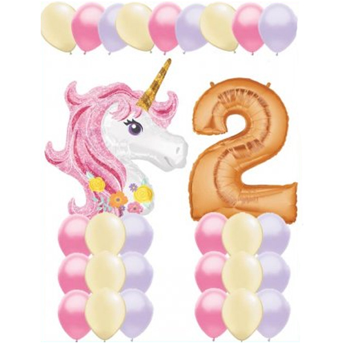 PINK GLITTER UNICORN BALLOON VALUE PACKAGE